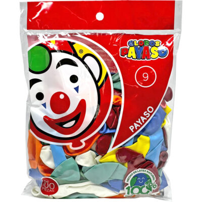 PAYASO GLOBO NO. 9 SURTIDO 50/100