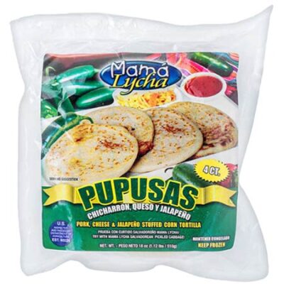 MAMA LYCHA PUPUSAS JALAPENO, QUESO & CHICHARRON FROZEN 12/4 18 OZ