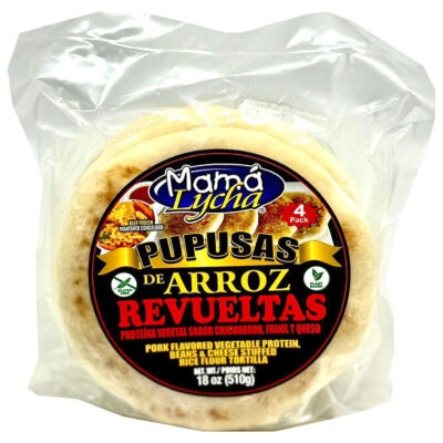 MAMA LYCHA PUPUSA DE ARROZ REVUELTA PROTEINA VEGETAL, CHICHARRON FRIJOL Y QUESO PRECOCIDA (4 PK) 12/18 OZ